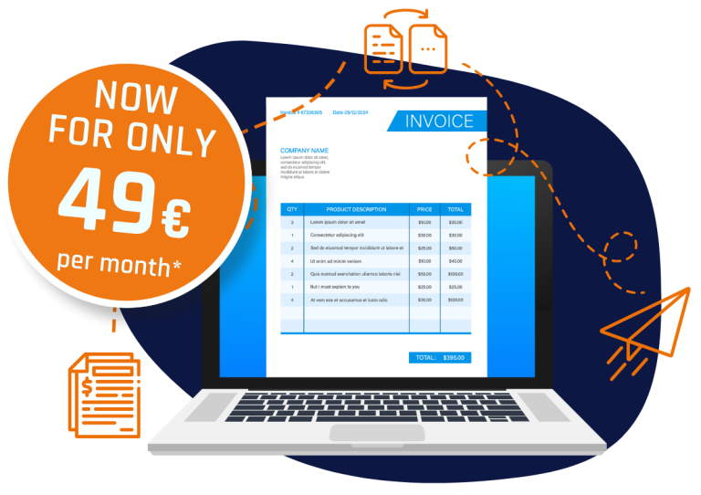 E-Rechnungen_Keyvisual_blau_EN